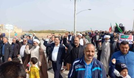 برگزاری راهپیمایی 13 آبان در شهر بهاران  